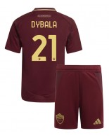 AS Roma Paulo Dybala #21 Hjemmedraktsett Barn 2024-25 Korte ermer (+ bukser)